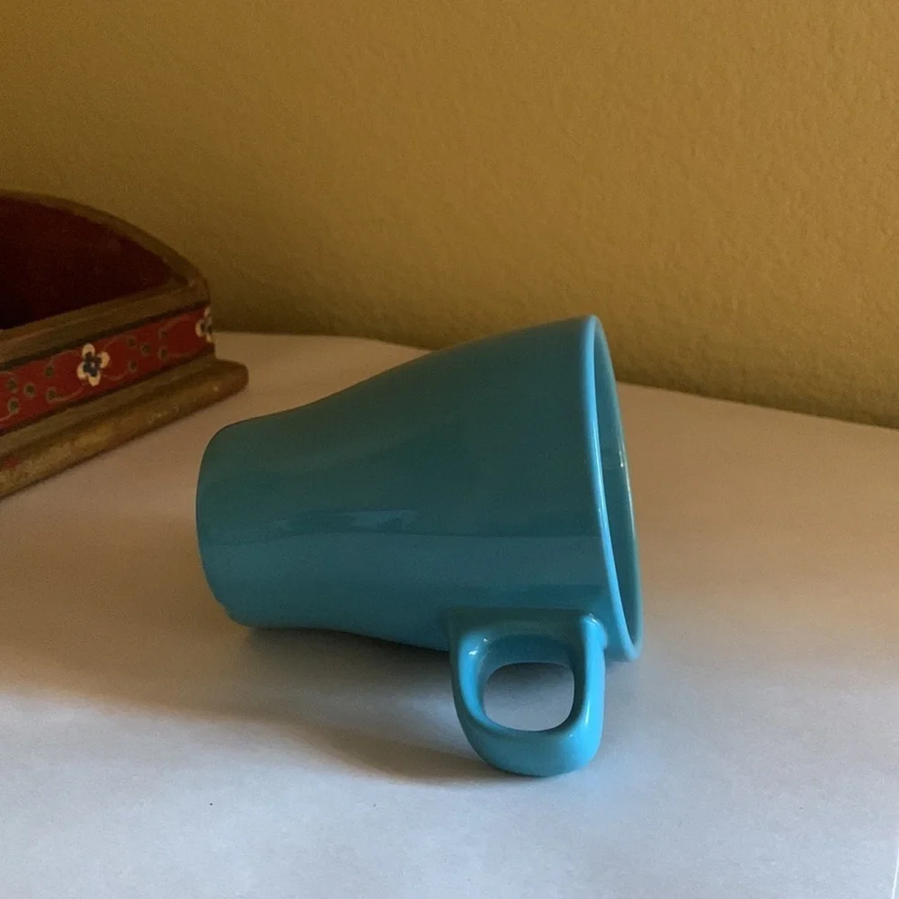 4” blue Ikea coffee champurrado hot coco cup tea glass mug new Christmas gift